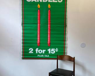 Vintage Holiday Candles Christmas Promotional Advertising Poster 