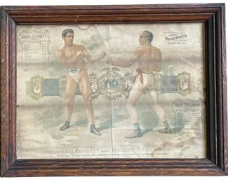 Antique 1895 POLICE GAZETTE Heavyweight Boxing Card 