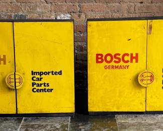 Vintage BOSCH Germany Imported Car Parts Advertising Storage Cabinet (2)