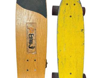 Two Vintage Wood Skateboards