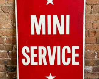 Vintage "Mini Service" Gas Station Advertising Sign (2) 