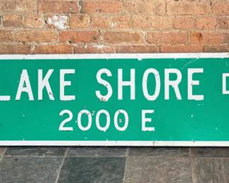6' Original Chicago Street Sign, S LAKE SHORE DRIVE