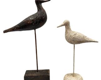 Two Shore Bird Decoy Sculptures