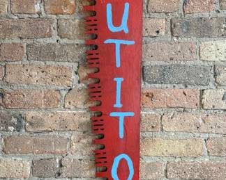 POPS CASEY (American, 20th C) "Cut It Out" Folk Art Saw