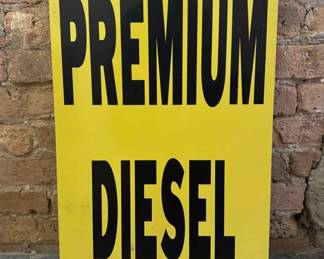 Vintage "Premium Diesel" Gasoline Advertising Sign, Double-sided