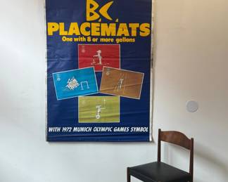 Vintage JOHNNY HART "B.C." Comics 1972 MUNICH OLYMPIC GAMES Promotional Advertising Poster 