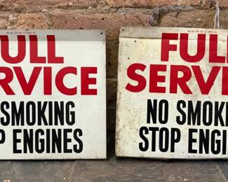 Vintage "Full Service" Gas Station Auto Shop Advertising Signs (2)