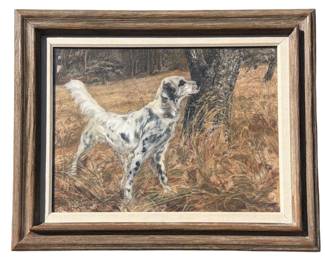 BILL MCPHERSON 1975 Pastel Drawing of English Setter