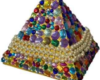 POPS CASEY ( American 20th C) Folk Art Jeweled Pyramid 