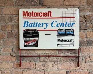 Vintage MOTORCRAFT Car Battery Advertising Sign