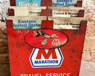 Vintage MARATHON OIL CO. Travel Service Rack Advertising Display 
