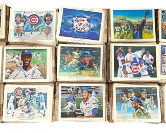 Collection of Vintage Chicago CUBS UNOCAL Game Illustrations