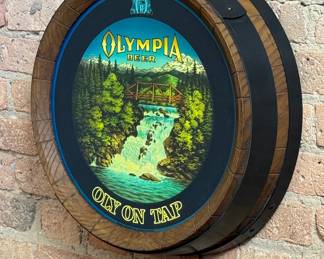 OLYMPIA Beer "OLY ON TAP" Waterfall Advertising Sign