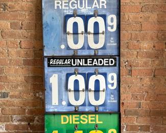 Vintage Self Service Gas Advertising Sign 