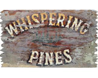Whispering Pines Lodge Advertising Sign