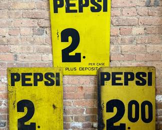 Vintage PEPSI Advertising Signs (3)