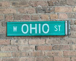 Original Chicago Double Sided Street Sign, OHIO ST