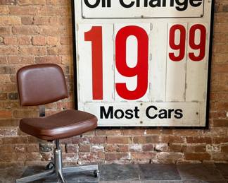Vintage Oil Change Advertising Sign 