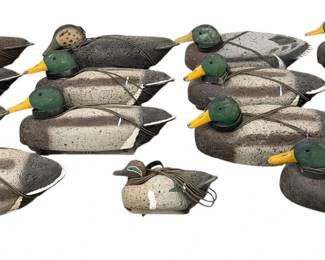 Large Collection of Cork Hunting Duck Decoys
