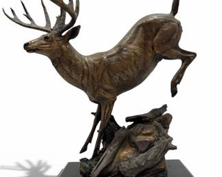 DANNY EDWARDS "Mel Johnson World Record Buck" Bronze Sculpture