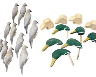 Assortment of Hunting Decoys, Foam Doves & Mallard Heads