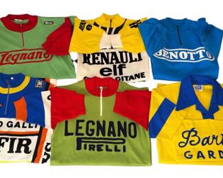 Collection of 1950s-1960s Vintage Wool Cycling Jerseys