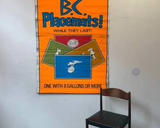 Vintage JOHNNY HART "B.C." Comics Promotional Petroliana Advertising Poster