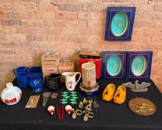 Collection of Vintage BUDWEISER, SEAGRAM'S, HEINEKEN, JIM BEAM Ephemera