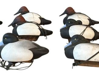 Collection of HARTMAN & HARTMAN Redhead Drake and Bluebill Hunting Duck Decoys