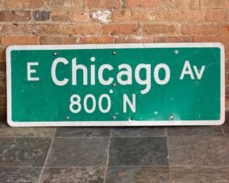 4" Original  Chicago Street Sign, CHICAGO AVE