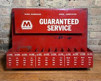 Rare Vintage MARATHON Gas Service Station Work Schedule 