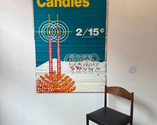 Vintage JOHNNY HART "B.C." Comics Christmas Candles Promotional Advertising Poster