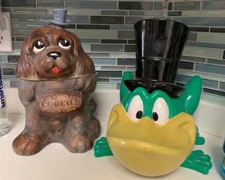 Treasure Craft "Rescue Dog" Cookie Jar and "Michigan J. Frog" Cookie Jar