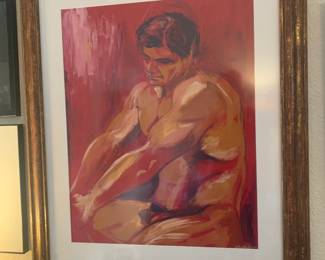 Stunning Original Male Nude Framed Art