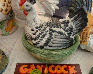 Incredible Collection of Ceramic, Porcelain, Glass, and Iron Roosters