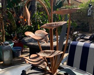 Tall Copper Flower and Petal Table Fountain by Sunnydaze