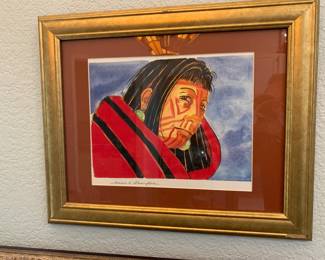 Original James E Thompson Indigenous Woman Framed