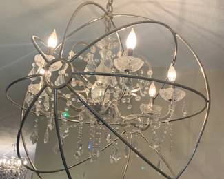 Rome Crystal Chandelier in a Polished Aluminum Finish by Artwood (A Smokey Crystal Version Also Available)