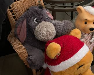 Large Stuffed Tiger, Large Stuffed Winnie the Pooh Santa, Child's Wicher Chaird
