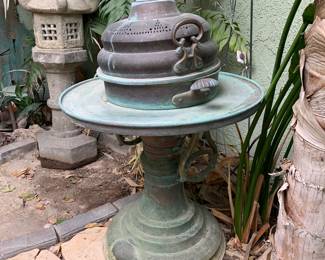 19th-century Brass and Copper Ottoman Brazier with Bird Finial