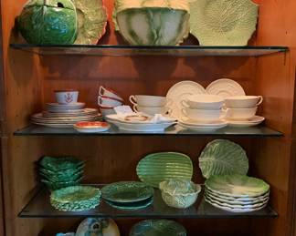 Vintage Cabbage Ware - Bordalloa Pinheiro, Otagiri, Fitz and Floyd, Pier One Including Plates, Bowls, and Serving Pieces