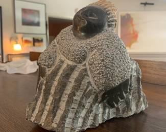 Stone Sculpture Carved from Black Serpentine by Zimbabwean artist Colleen Madamombe (1964–2009)