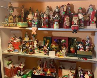 Vintage and Contemporary Chrimast Statues and Christopher Radko Ornaments