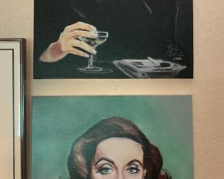 Two Signed and Numbered Giclee Art by Paul Belsito - Bette Davis and Joan Crawford