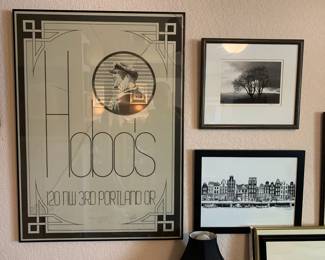 Vintage Hobo's Bar and Restaurant Poster in Portland, Black and White Portland Prints, Original Art from Amsterdam, and Original Black and White Photography