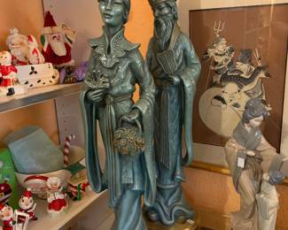 Pair of Vintage 1958 Universal Statuary Corp. 30" Statues