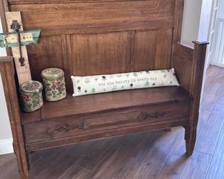 Antique Wooden Hall Bench/Monk’s Bench