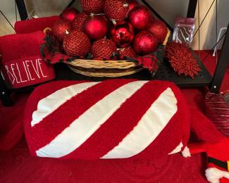 Christmas pillow, towels, Christmas red balls