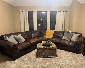 Bernhardt Brown Leather Sectional