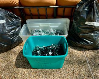 Christmas outdoor lights and garland